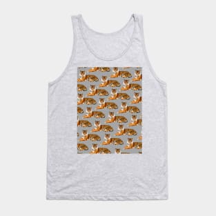 Tiger Pattern on Grey Background Tank Top